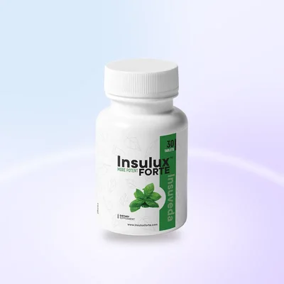 Insulux Forte ambalajı: kan şekeri dengesine sabah alınan dokuz bitkili destek