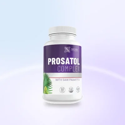 Prosatol Complex ambalajı: prostat ve idrar konforu için yedi bileşenli kapsül