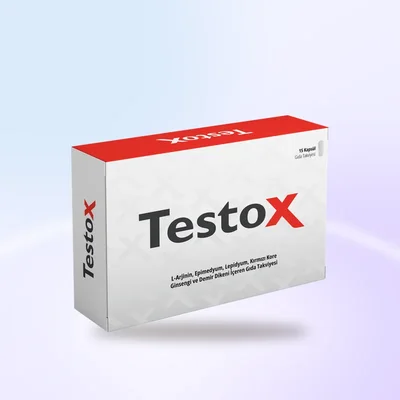 Testox ambalajı: erkek enerjisi ve canlılığı için günlük kapsül